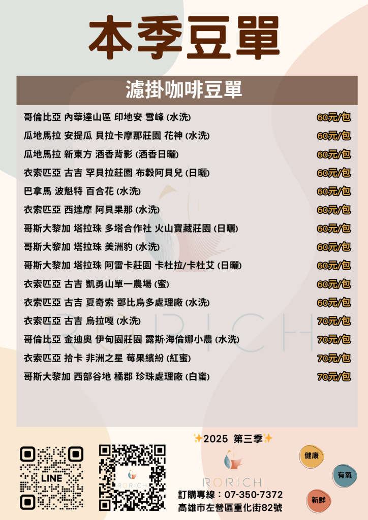 2025Q3 濾掛咖啡豆單直