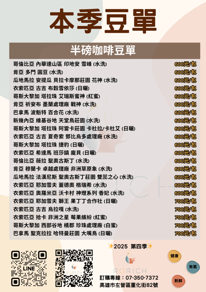 2025Q4 半磅咖啡豆單直